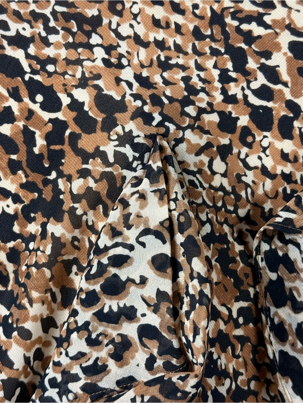Lauren Ralph Lauren | Black Brown Georgette Skirt Leopard Ruffle Midi - Picture 13 of 14